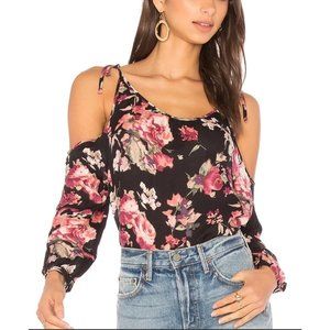 Joie Jilette Silk Cold Shoulder Floral Blouse